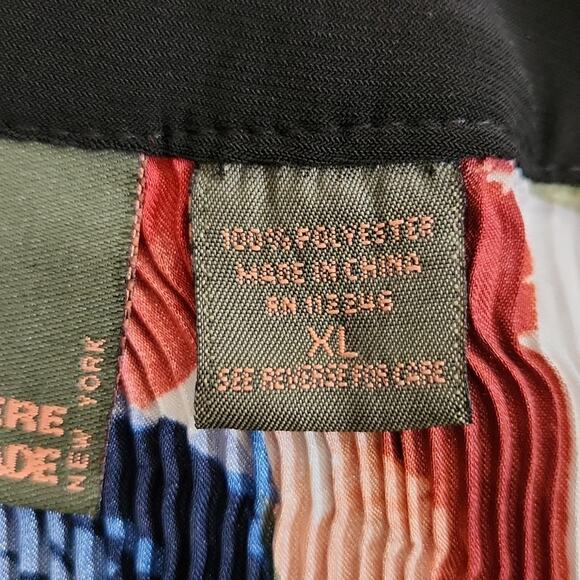 Sere Nade Womens Floral Sleeveless Blouse Size XL Accordian Peplum Artsy Light - Picture 7 of 10